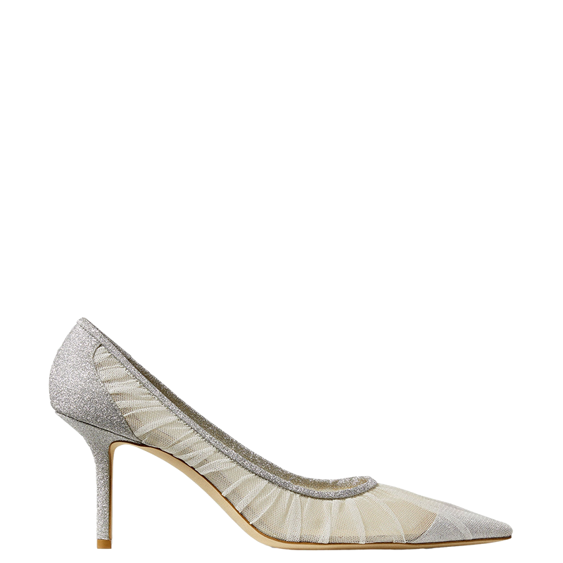 [经典款]JIMMY CHOO/LOVE 65 女士网纱仙女鞋高跟鞋婚鞋JC