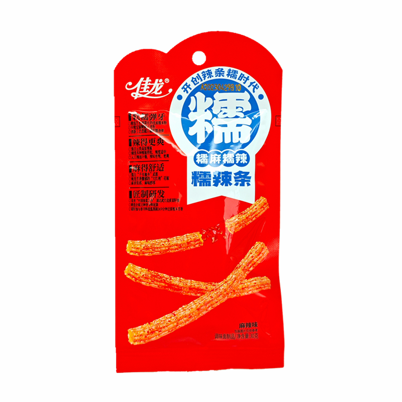 佳龙麻辣味糯辣条30g/包香辣味糯辣片调味面制品面筋小吃零食卫生