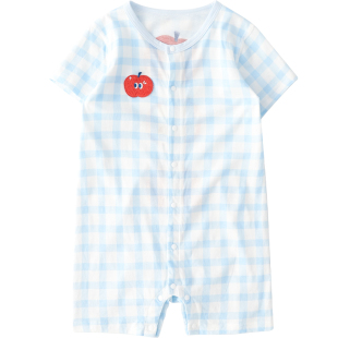 WHYLOOK 夏季婴儿衣服纯棉空调服宝宝短袖连体衣外出爬服哈衣新款