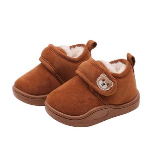 儿童棉鞋冬季男宝宝雪地靴户外穿女婴幼儿加绒棉靴子防滑保暖冬鞋