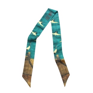 <国风>宋徽宗瑞鹤图飘带 窄丝巾长条发带文创中国风丝巾绑包包