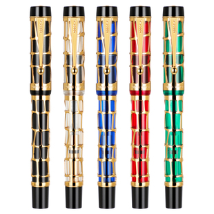 金豪钢笔世纪100镂空系列男士高档商务办公女生精致学生专用练字笔硬笔书法美工弯尖墨囊可替换送礼礼盒定制