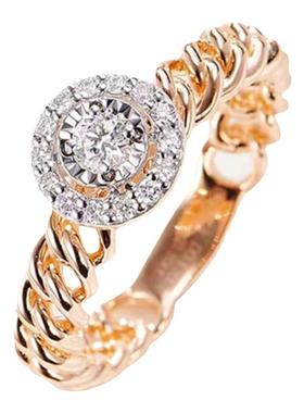 莫桑石链条圆包戒指镶嵌