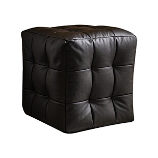 懒小姐四方沙发凳客厅卧室阳台床头尾换鞋小墩子橙色轻奢脚踏凳子