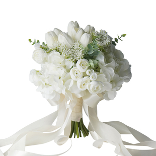 手捧花结婚新娘仿真花韩式婚礼婚庆伴娘拍照道具假花球领证登记花