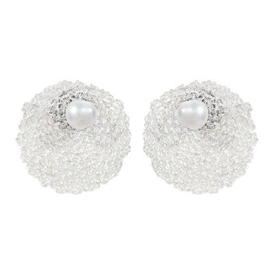 Dare买手店 beadsu workshop【植物志】编织花瓣珍珠耳环中式复古