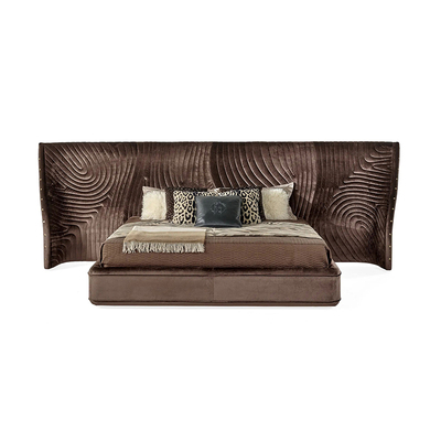 创意高端别墅豪宅主卧双人床布艺