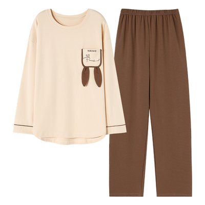 睡衣女秋纯棉长袖套头加厚可外穿