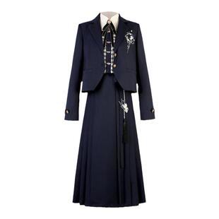 西装外套女春秋国风学生衬衣lolita减龄学院风毕业新中式裙子套装