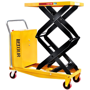 力拓中用电动液压升降平台车升高剪叉移动式小型升降台模具搬运车