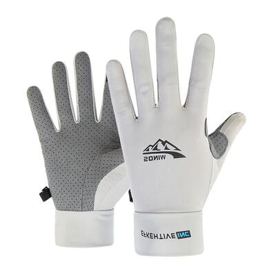 夏天冰丝钓鱼快递露指防晒手套