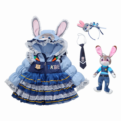 兔子警官洛丽塔羽绒服女童