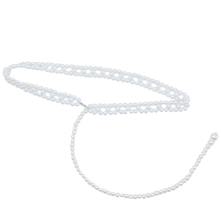 法式珍珠细腰链女士ins配连衣裙子装饰收腰腰带配饰夏季腰封夏天