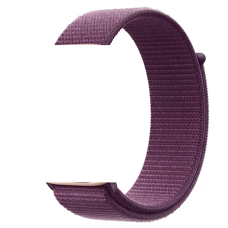 适用苹果手表表带 尼龙回环魔术贴表带烟紫色applewatch8运动表带