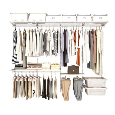 美达斯2.7米金属衣柜平开门洞洞板衣柜卧室家用钢架衣橱衣帽间门