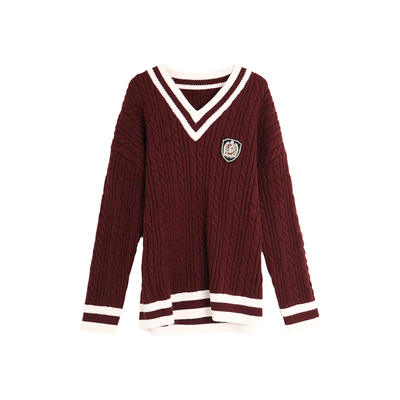 西町村屋学院慵懒小众减龄针织衫