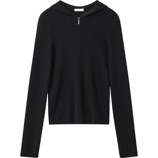 播商场同款连帽修身针织衫女25秋季新款气质毛衣BDS4SD3740