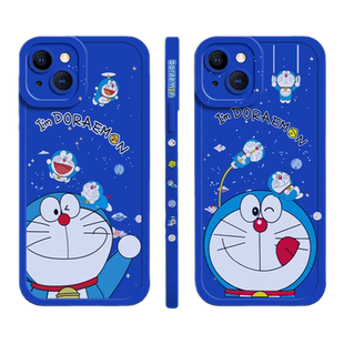 送钢化膜苹果13/14手机壳12promax克莱因蓝iPhone11多啦a梦8plus软壳xs卡通xr可爱XSMAX套7p全包se2女6s/mini