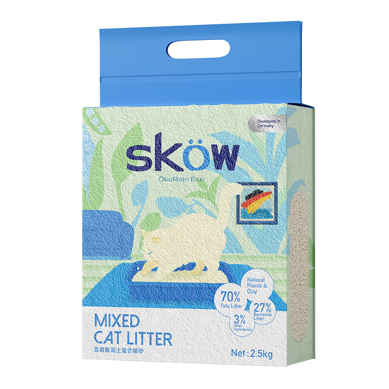 Skow甄选豆腐猫砂白茶香无尘除臭2.5kg包邮