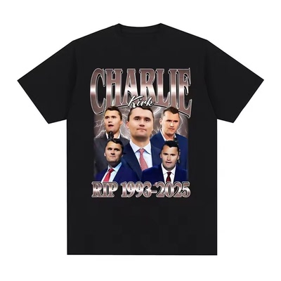 Charlie Kirk RIP 1993-2025 短袖T恤男女大学生校园定制打底衫潮