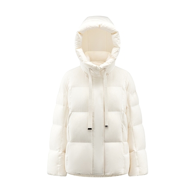 艾莱依时尚连帽短款泡芙羽绒服女