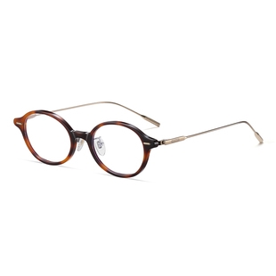 书呆子玳瑁眼镜近视女度数可配素颜超轻高级感复古椭圆小框防蓝光