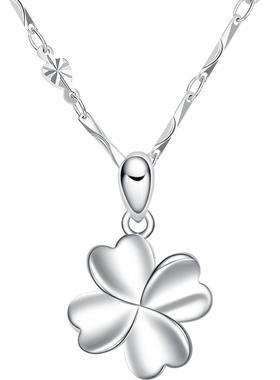 中国珠宝足银四叶草项链