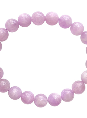 天然粉紫色锂辉石手串猫眼光晕