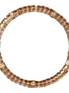 天然黄水晶金发晶药片直切手串女招财转运珠水晶手链正品聚财礼物