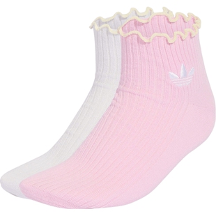 adidas阿迪达斯三叶草男女RUFFLE 1/4 S 2P休闲袜子KR1553