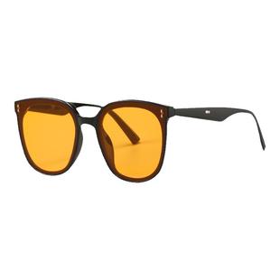 gm黑框黄色墨镜男生高级感ins网红2025年新款潮大脸显瘦太阳眼镜