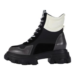 Aquascutum雅格狮丹1851英伦风时尚潮流拼色高帮系带增高休闲鞋女