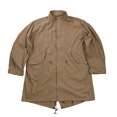 gizemo军事长款卡其色鱼尾风衣