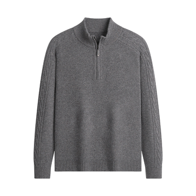 杉杉纯羊毛衣男士2025半拉链立领