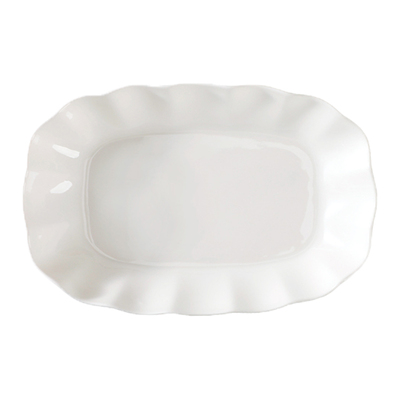 陶瓷鱼盘家用2025新款蒸鱼专用盘子高级感大号长方形纯白鱼碟