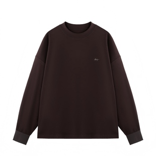 BJHG不计后果 圆领长袖T恤男款冬季叠穿内搭美式宽松打底衫卫衣女