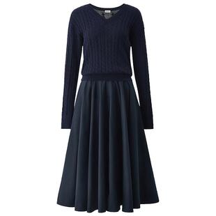 OCHIRLY欧时力  假两件针织连衣裙拼接长款A字显瘦25秋冬尖货