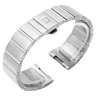 手表带钢带男女款适用欧米茄双鹰星座系列专用凹口表链17 23 25mm