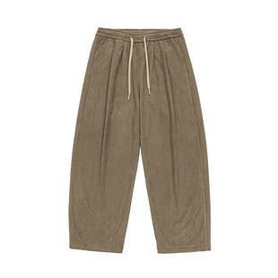 GOGOSOON加厚老钱风裤子男新款2025秋冬复古阔腿宽松高级感休闲裤