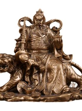 骑虎武财神赵公明摆件家居风水装饰品财神爷佛像小摆设桌面工艺品