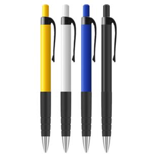 得力蓝色圆珠笔油笔芯按压式油性0.7mm伸缩笔原子笔女可爱男士办公学生用子弹头按动式自动园珠笔圆柱笔粗头