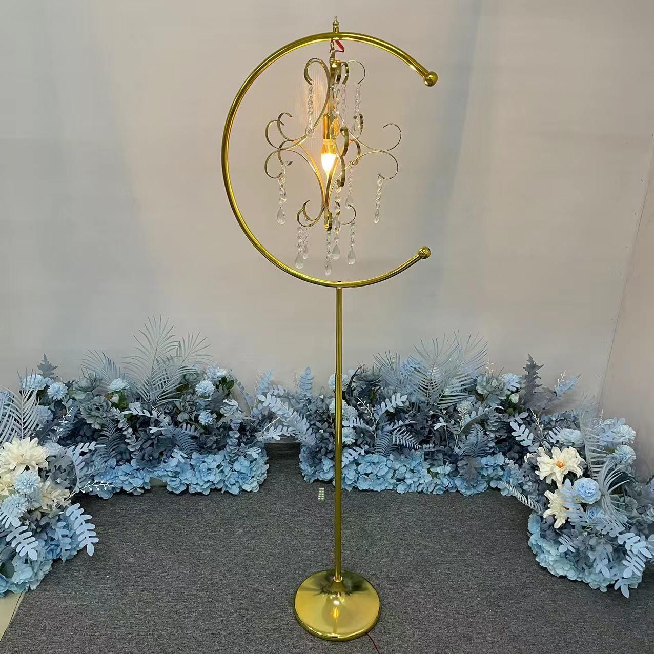 新婚庆道具铁艺电镀金婚礼现场权杖路引灯舞台装饰布置摆件引路灯