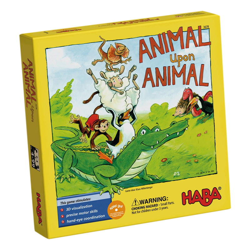 HABA儿童桌游3678动物金字塔叠叠高堆塔积木平衡挑战4岁3益智玩具