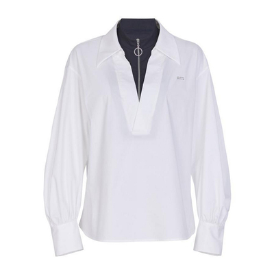 婉甸星球白长袖衬衫假两件设计