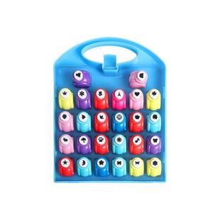 杰利手工压花器DIY工具套装儿童美术课省力压花器幼儿园打孔印花机蝴蝶爱心五角星花形图案模具套装花边剪刀