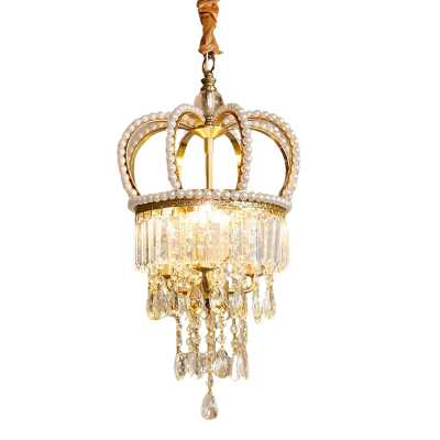 飞朵法式奶油风皇冠水晶珍珠灯
