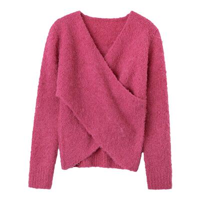 韩雨嘉交叉套头针织衫