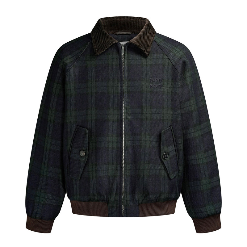 FW25 YOUNGYTKING Plaid Jacket拼色格纹拉链夹克棉服男女