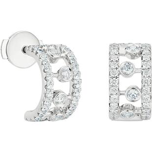 【礼物】De Beers 戴比尔斯 Dewdrop露珠18K白金钻石耳环