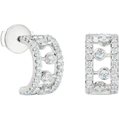 beers戴比尔斯18k白金钻石耳环